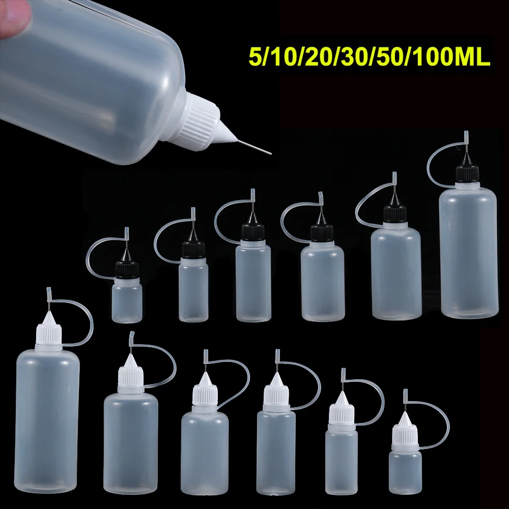 Needle Tip Glue Applicator Bottle for Paper Quilling DIY Scrapbooking Paper Craft Tool 5Pcs/set 5/10/20/30/50/100ML