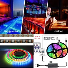 

WS2812B Addressable Pixel RGB LED Strip Light WIFI/Remote Magic Home Dual Output Alexa Smart Voice APP Control DC5V Power KIT
