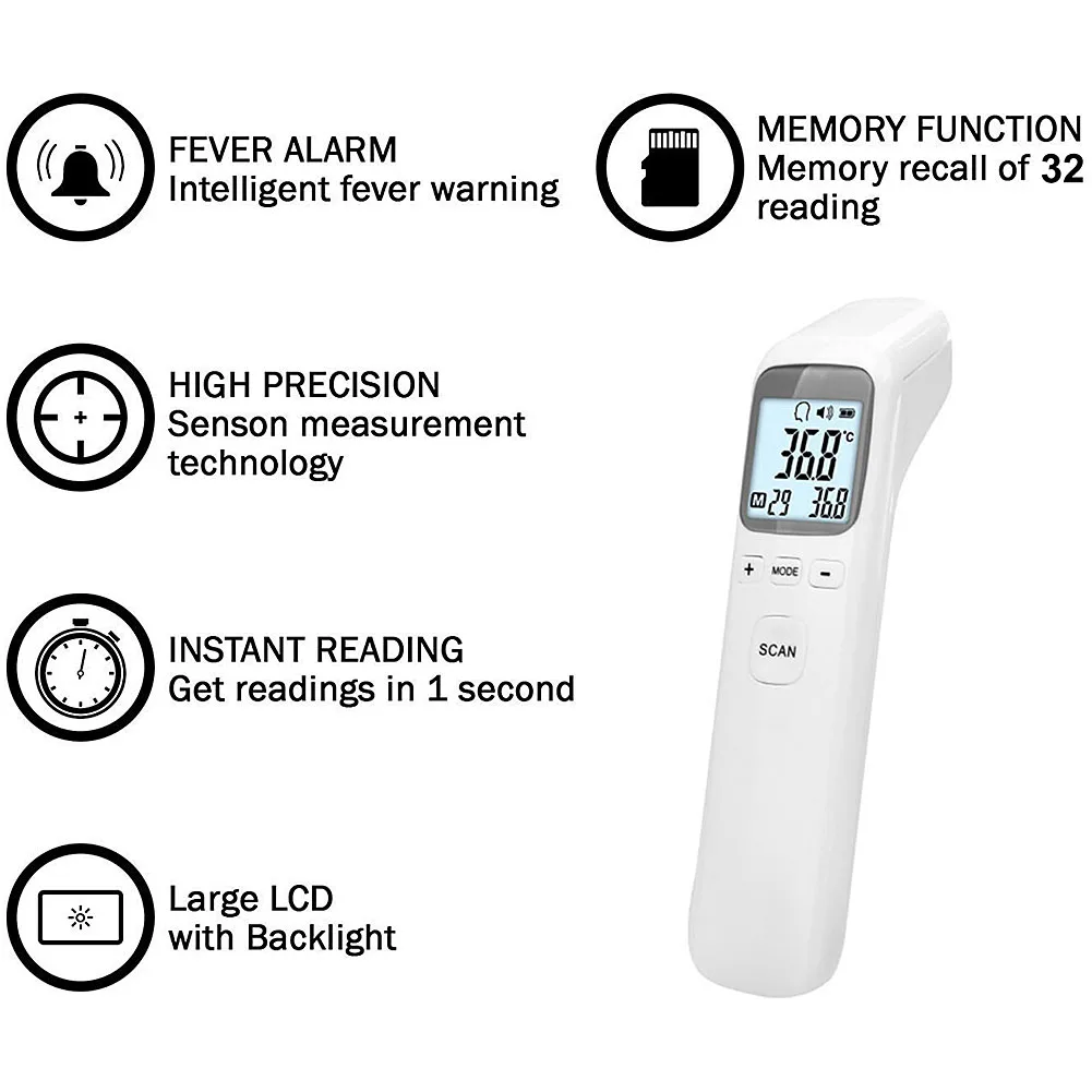 Термометр для новорожденных, инфракрасный, цифровой, электронный, ЖК-дисплей, измерение тела, лоб, ухо, для взрослых, температура тела, ИК, для детей