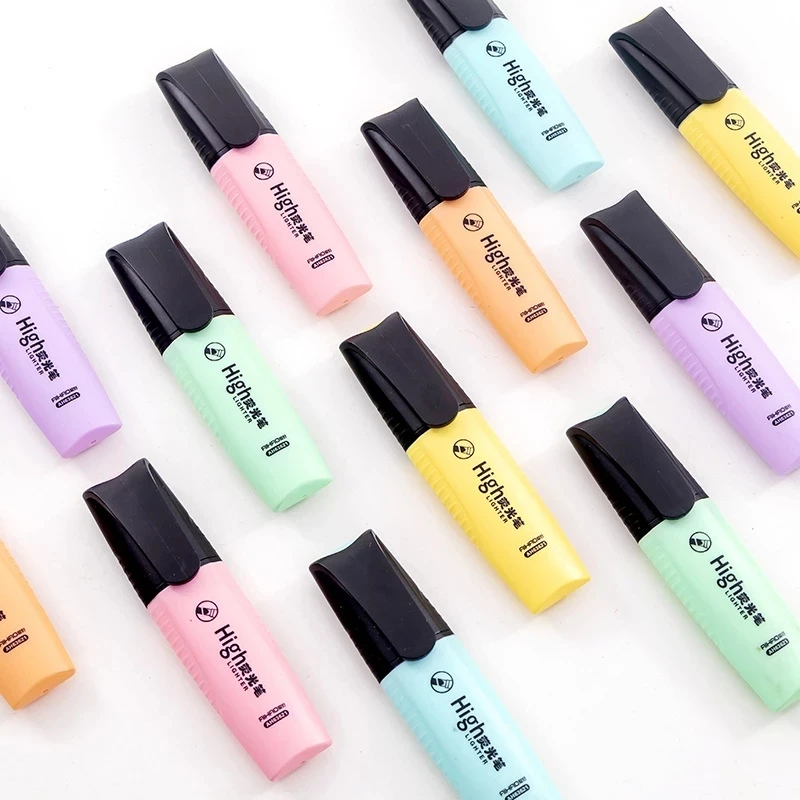 

Macaroon Color Mini Colorful Highlighters Pastel Markers 6 Colors Single Text Focus Marker Pens for School Office