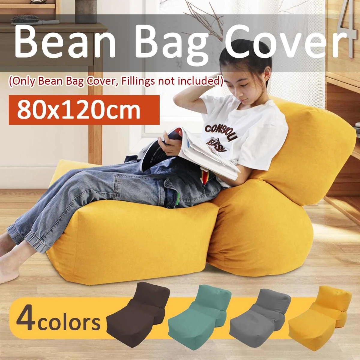 

Folding Sofas Cover Gigante Chairs Without Filler Linen Cloth Lounger Seat Bean Bag Pouf Puff Couch Tatami Salon Puff Asiento