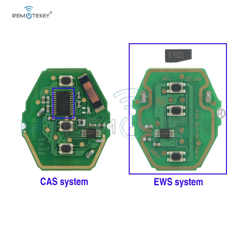 Remtekey 3 кнопки 315 МГц для BMW X3 X5 6 серии Li 7 серия Z4 E90 E91 E83 E60 E53 E63 E65 E85 CAS системы HU92 лезвие дистанционный ключ