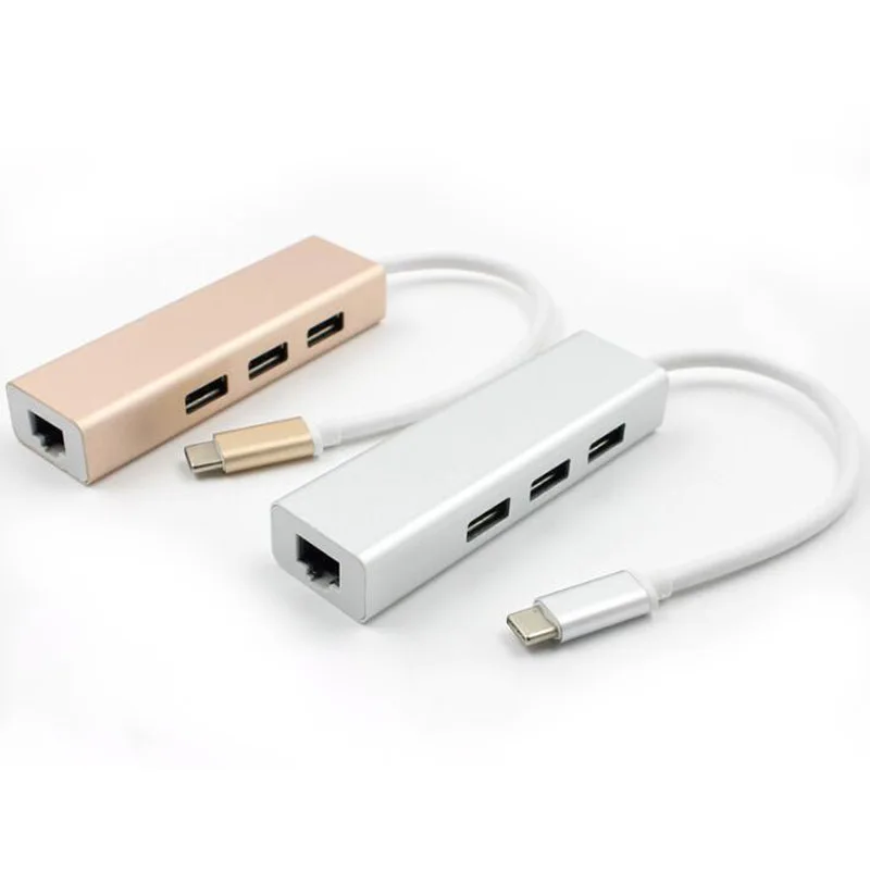 Новинка 4 в 1 USB-C концентратор адаптер USB 3 Type C Gigabit Ethernet RJ45 + порта 0 зарядное