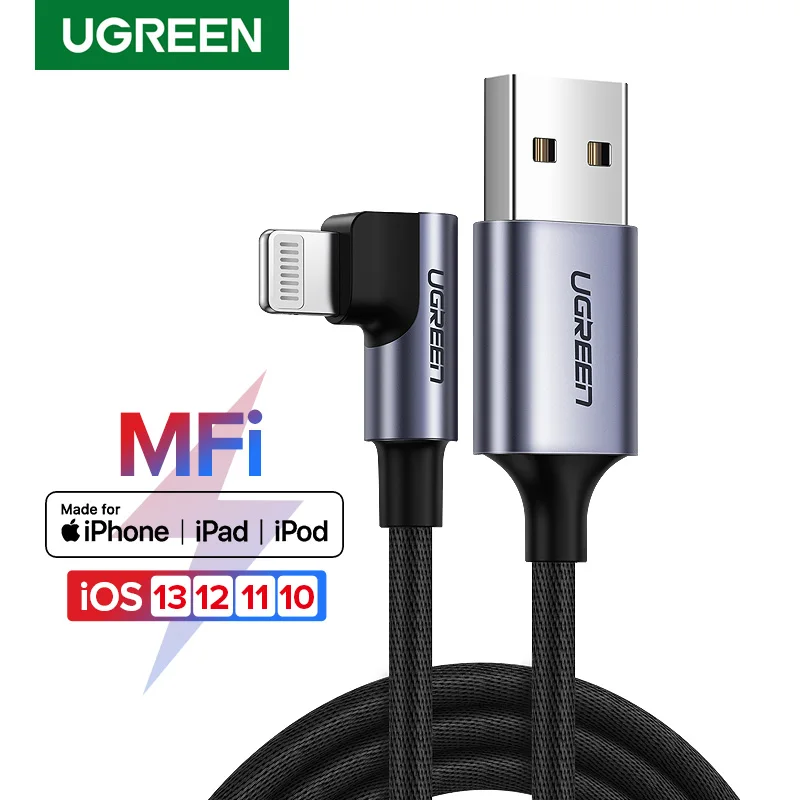 UGREEN MFi USB кабель Lightning для iPhone 12 mini Pro Max Быстрый зарядный передачи данных X XR 11 8
