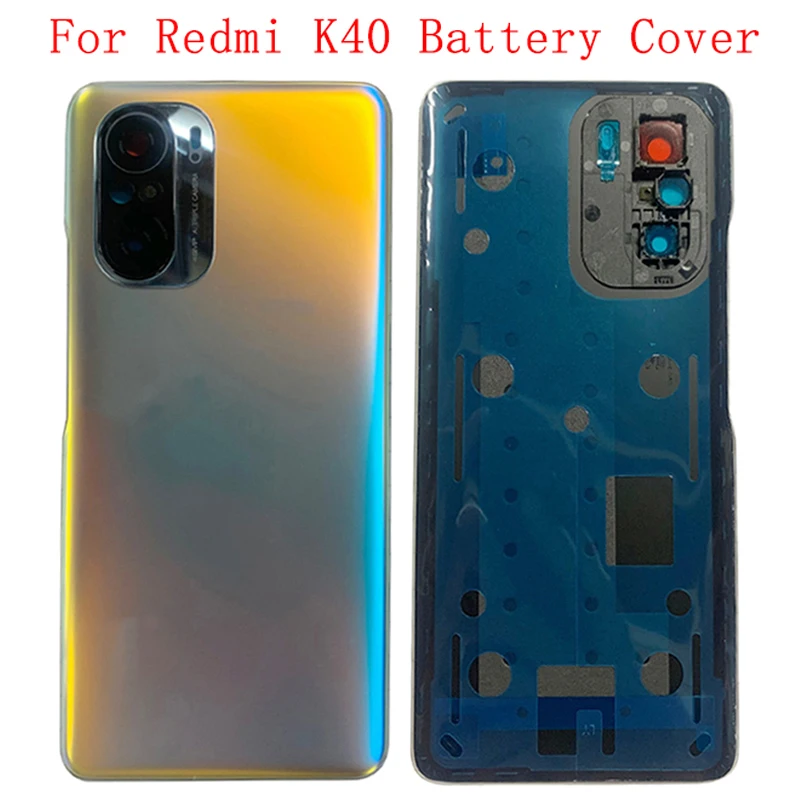 

Original Battery Cover Rear Door Panel Housing For Xiaomi Redmi K40 K40 Pro Battery Back Cover with Camera Lens Replacement Part