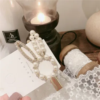 

Fashion Imitation Pearl Hair Clips Flash Drill Rabbit Women Hair Barrette Hair Pins Hair Accessories Styling Tools For Girls
