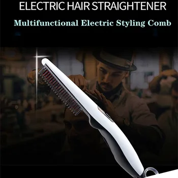 

Multifunctional Hair Comb Brush Quick Beard Straightener Curling Curler Show Cap Men Beauty Hair Styling Tool Escova De Cabelo