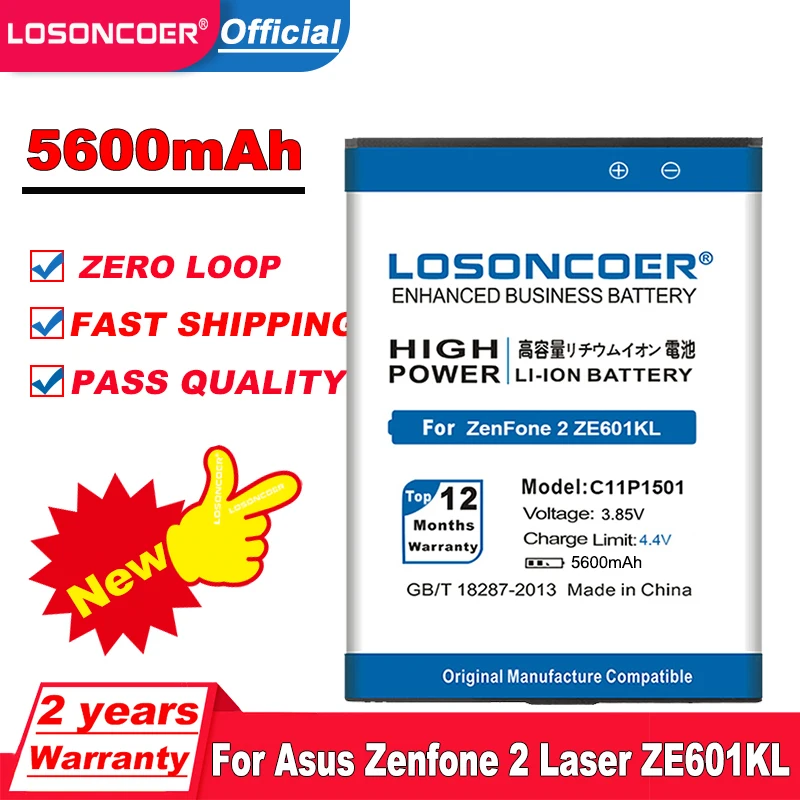 Аккумулятор LOSONCOER 5600 мАч C11P1501 для Asus Zenfone 2 Laser ZE601KL аккумулятор Zenfone2 Selfie ZE550KL Z00LD Z011D