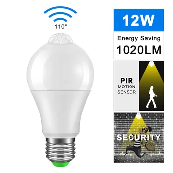 

E27 LED PIR Motion Sensor Lamp Night Light Auto ON OFF Sensitive Detector 12W 18W LED Bulb Lamp
