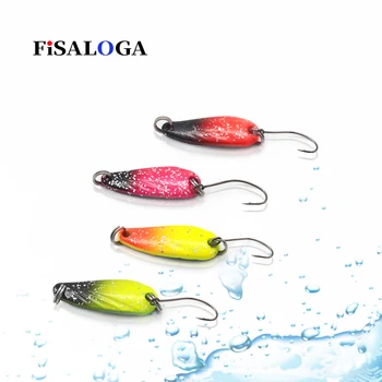 

Fishing Turntables Flashed Metal Spoon Lures 2.8g Single Hook Teaspoons Set FiSALOGA Trout Pike Meps Bait Gift 2 VMC Treble Hook