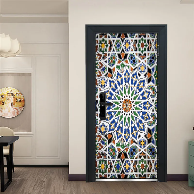 Ретро деревянная рельефная дверная наклейка, китайский стиль, домашний съемный декор, наклейка, имитация 3D плаката для двери, кабинета, гостиной, спальни - Color: DZMT045