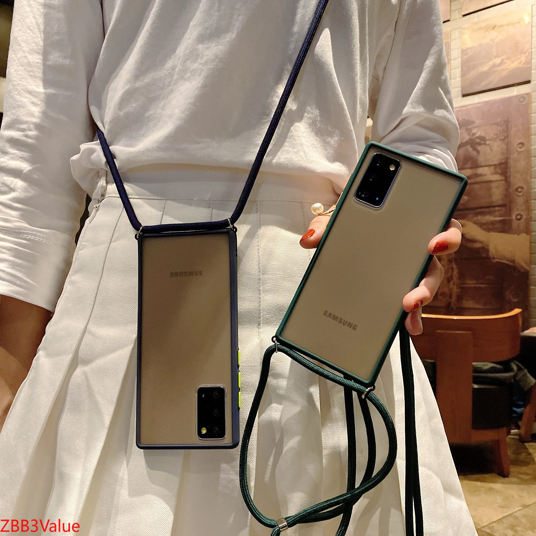 Strap Cord Chain Necklace Lanyard Mobile Phone Case For Samsung Galaxy s20 A51 A71 A50 A70 A40