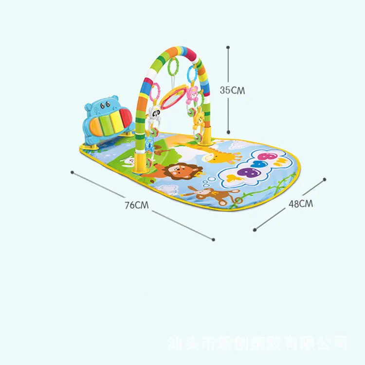 

Infant Kick And Play Piano Gym Mat Maker Multi-functional Hippo Music Fitness Rack Toy