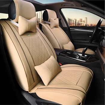 

WLMWL Universal Leather Car seat cover for Jaguar all models XF XE XJ F-PACE F-TYPE car accessorie styling auto Cushion