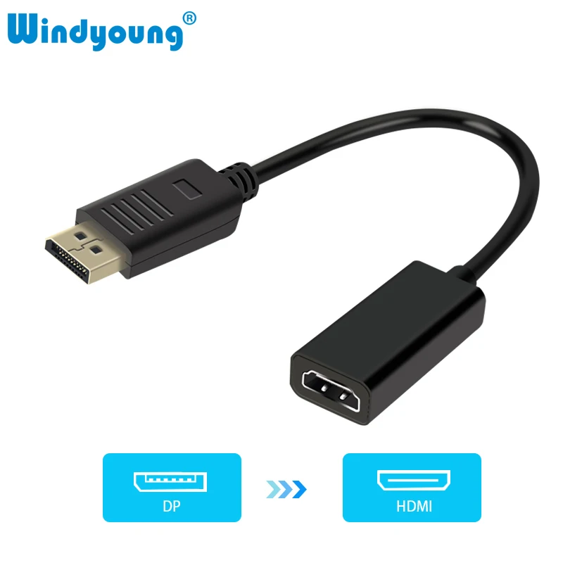 

DP to HDMI Adapter DisplayPort to HDMI HDTV Cable Adapter Converter Male to Female Support 1080P for HDTV Projector Displays