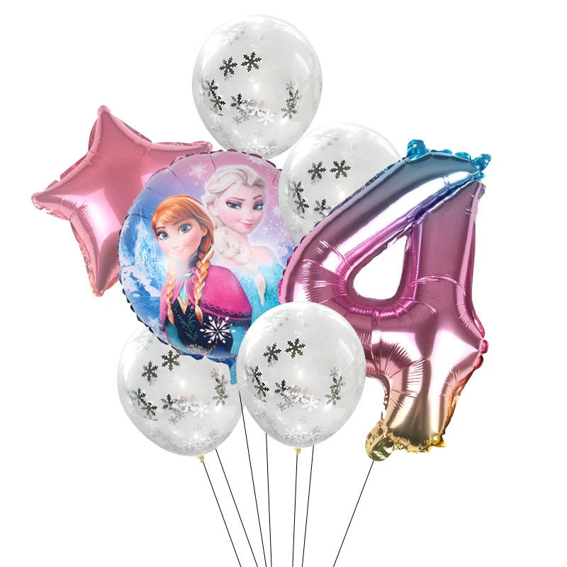 Conjunto de Globos de látex de confeti de copos de nieve para niños y adultos, decoración para fiesta de cumpleaños, Baby Shower, 32 pulgadas, 1 Juego