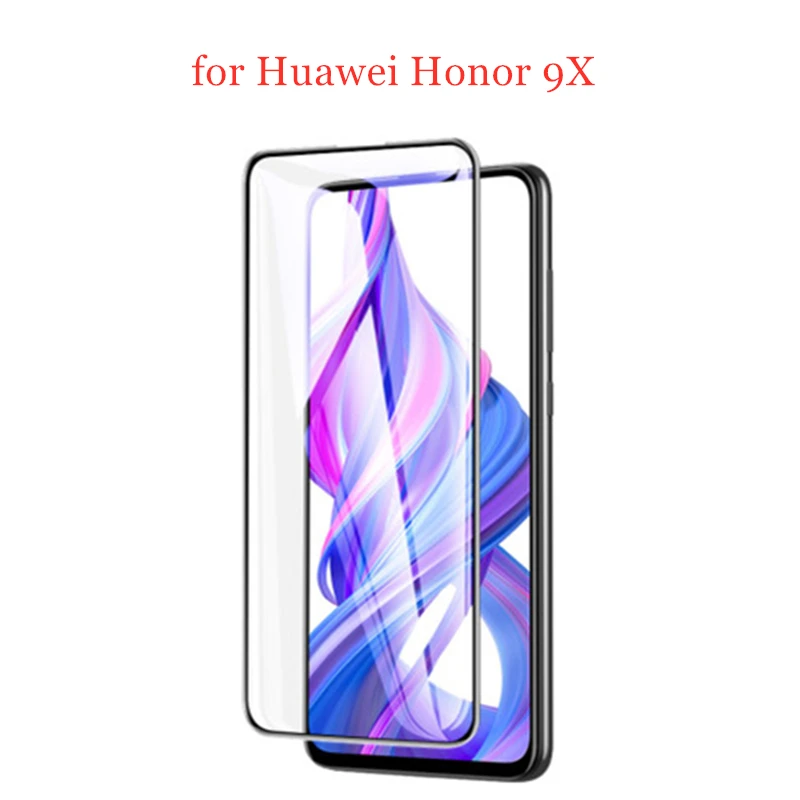 Закаленное стекло для Huawei Honor 9X Черная защитная пленка экрана с защитой от