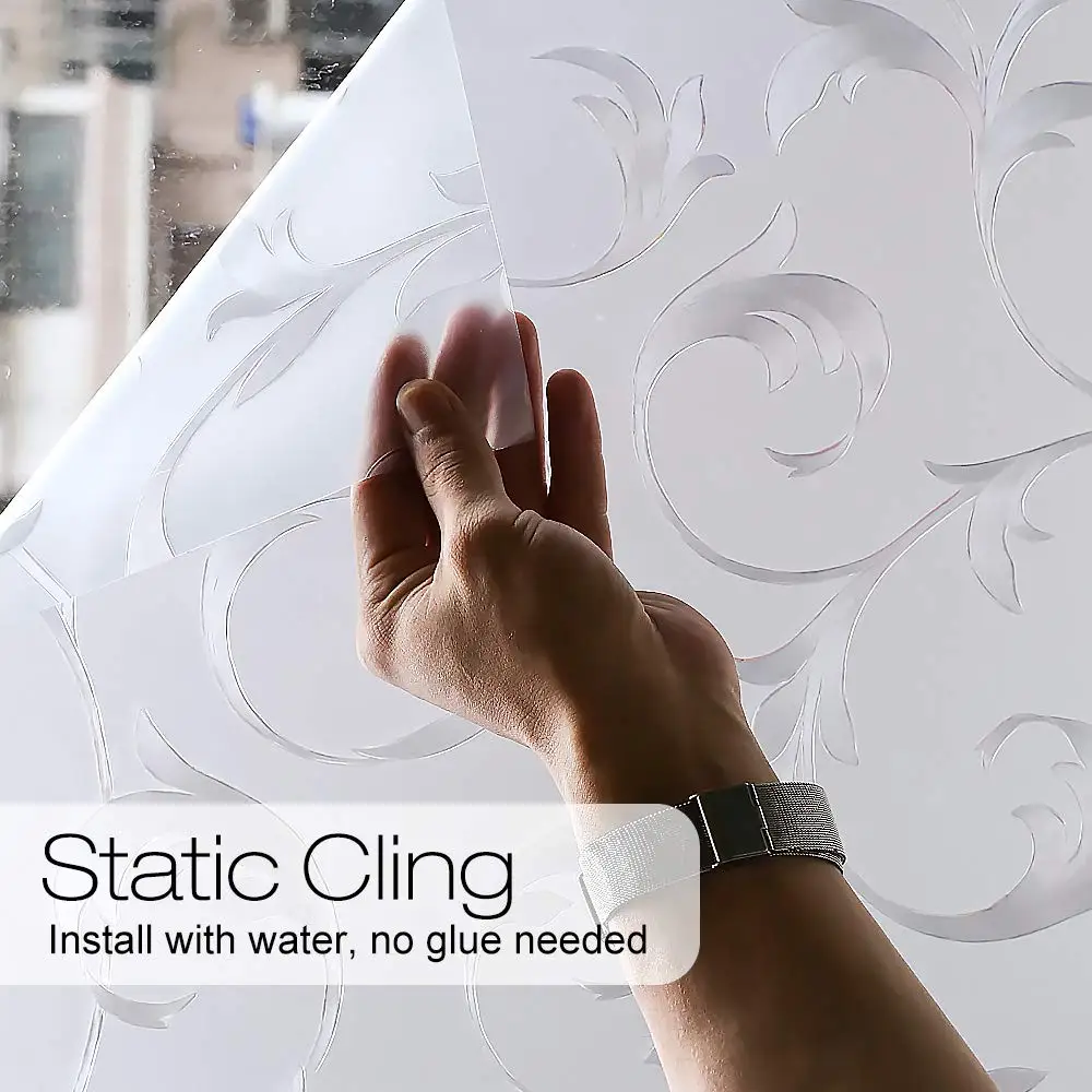 

Funlife Privacy Window Film, Static Cling Glass Sticker, Removable Heat Control Anti UV Self-adhesive Decorative Door Film