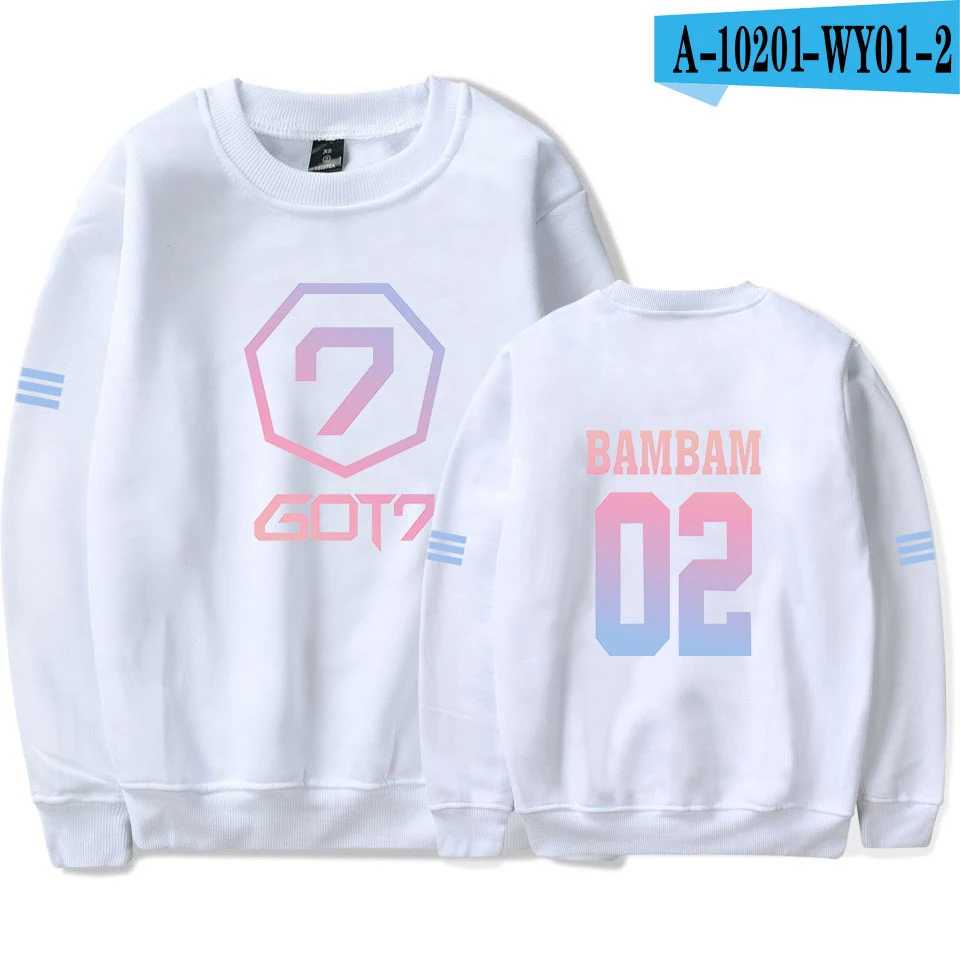 GOT7 Женская и мужская толстовка с капюшоном Harajuku Мужская/женская уличная Толстовка с длинным рукавом хип-хоп размера плюс одежда Прямая поставка - Цвет: white