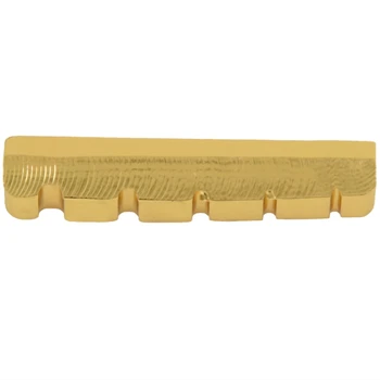 

5 String Slotted Brass Gold Palted Electric Bass Guitar Bridge Nut 45.2*6*8/8.9mm