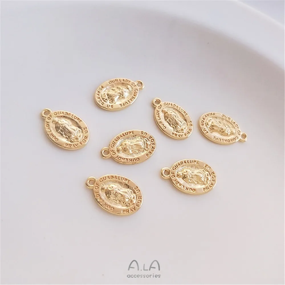 

14K gold color Virgin Mary pendant retro small pendant DIY bracelet necklace pendant first accessories