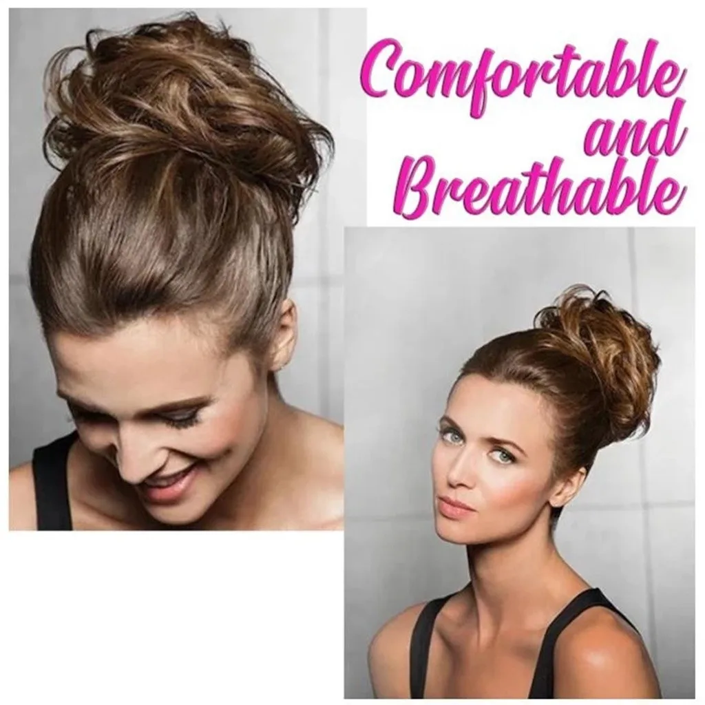 

Wig Winding Hair Circle Elastic Hair Bands Bud Head Hair for Girl Elegant Holder Plate Headband Headwear Easy-To-Wear