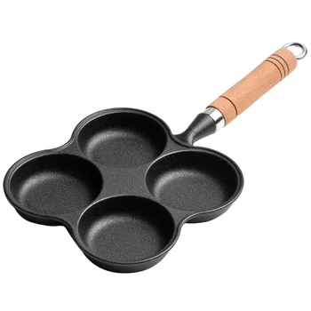 

For Eggs Home Kitchen Long Handle Steak Thickened 4 Cups Pancake Omelet Cast Iron Frying Pan Breakfast Maker Healthy Non Stick