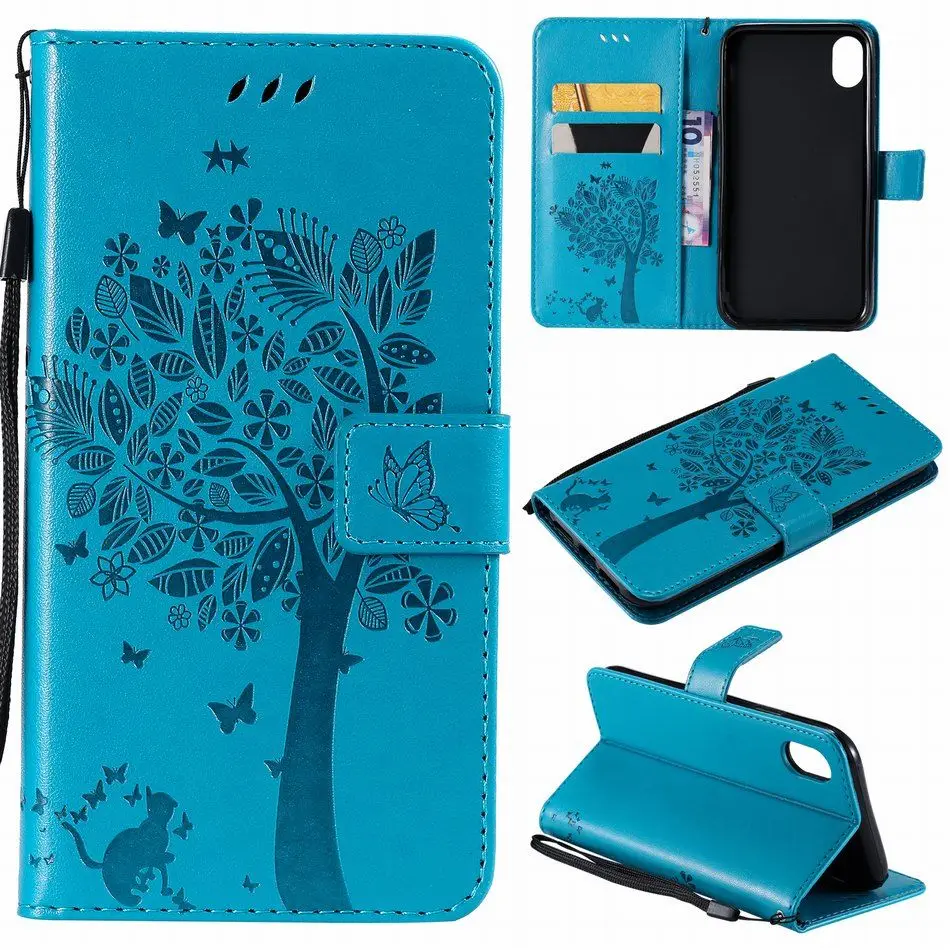 Phone Case s For Huawei Honor 8C 8A 10 Lite 10i Y5 Prime Y6 Y7 P Smart Plus P20 P30 Pro Mate 20 Lite Stand Covers - Цвет: Blue