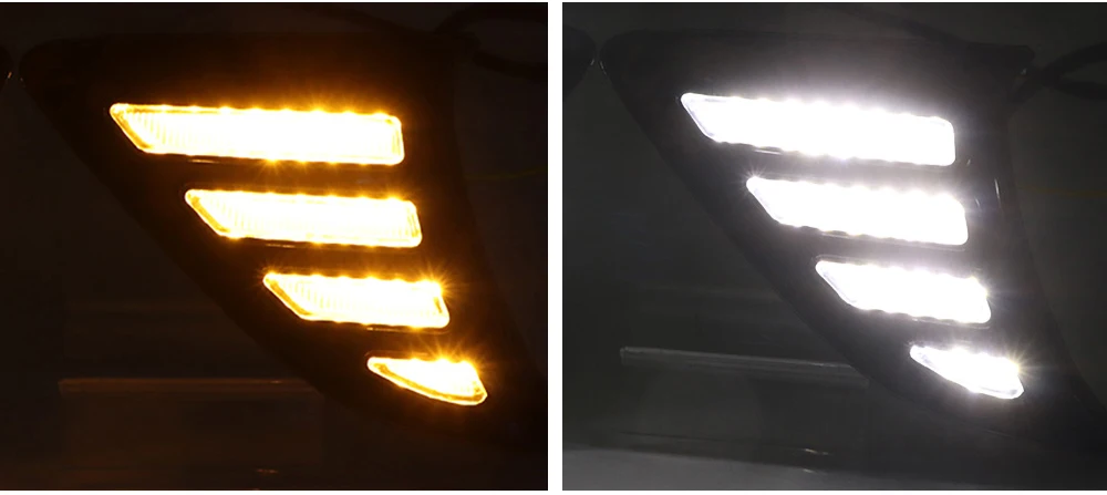 Автомобильные мигающие 2 шт. DRL Для Suzuki Ciaz светодиодные дневные ходовые огни DRL с желтой поворотной сигнальной лампой противотуманная фара