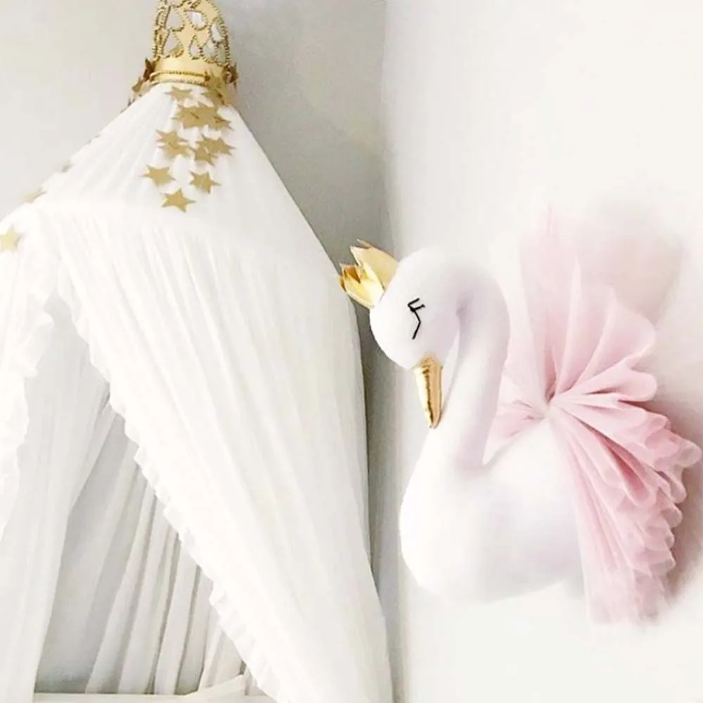 

Swan Hanging Mount Stuffed Plush Toy for Baby Room Wall Decor Handmade Hanging Nordic Home Decoration Home Accessories HM0069