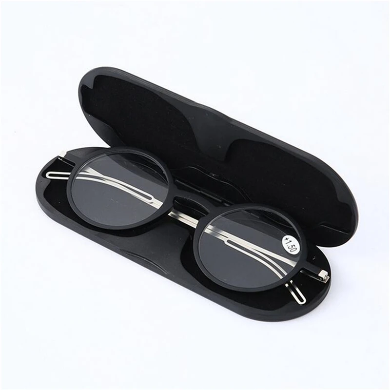 Ultra-thin Round Reading Glasses Unisex Paper Type Anti-blue Light Reader Spectacle+1.0+1.5+2.0+2.5+3.0+3.5 - Цвет оправы: Black