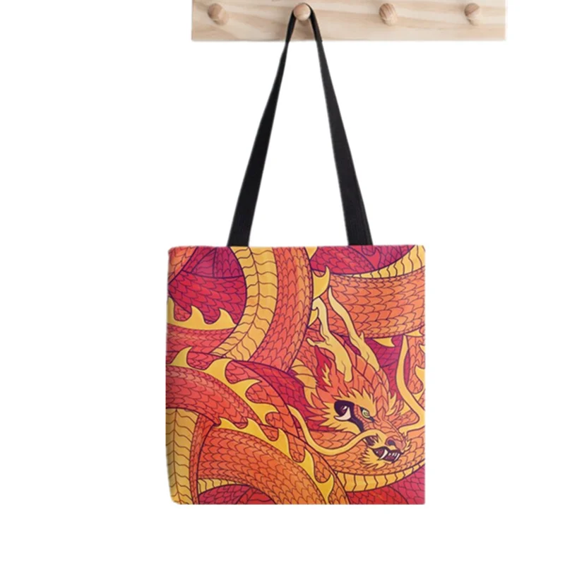 2021 Shopper Corgi Tote Bag personality Painted women Harajuku shopper handbag girl Shoulder shopping bag Lady Canvas Bag