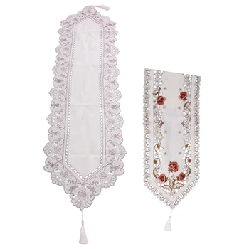 

Promotion! 2 Pcs New Table Runner Embroidered Floral Tablecloth Flower Size:40X150Cm, Pattern:No.7 & Pattern:No.5