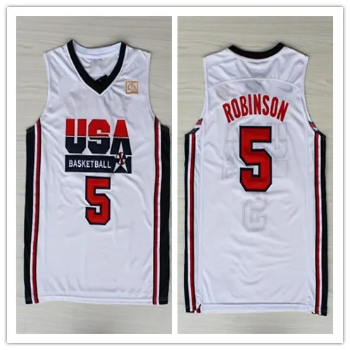 

5 David Robinson 6 Patrick Ewing 8 Scottie Pippen 1992 dream team usa throwback Basketball Jersey Embroidery Stitched