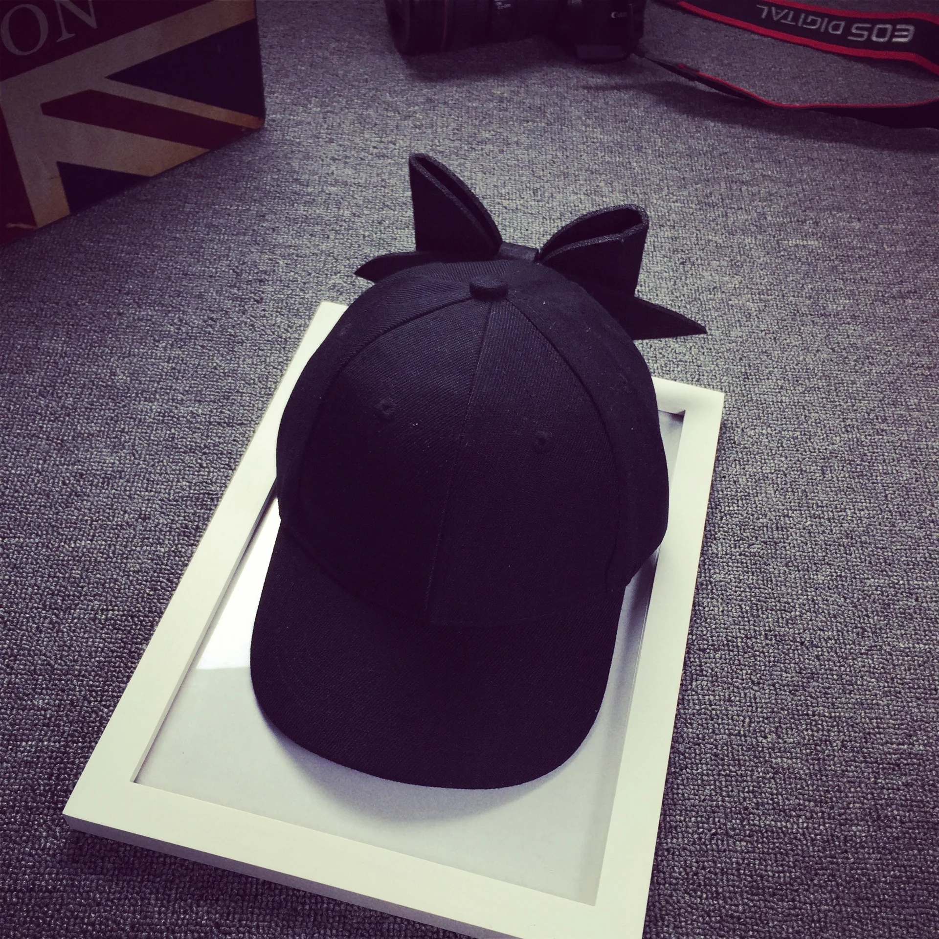 black SP&CITY Korean Women Oversize Bow Solid Baseball Cap Personal Concise Duck Tongue Hat For Girls Casual Joker Breathable Bonnet - Цвет: black