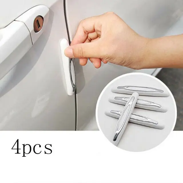 Tira anticolisión para Exterior de coche, ABS y PVC, 4 Uds., Protector de arañazos, tiras de parachoques de esquina de 110mm x 12mm Tira anticolisión para Exterior de coche, ABS y PVC, 4 Uds., Protector de arañazos, tiras de parachoques de esquina de 110mm x 12mm