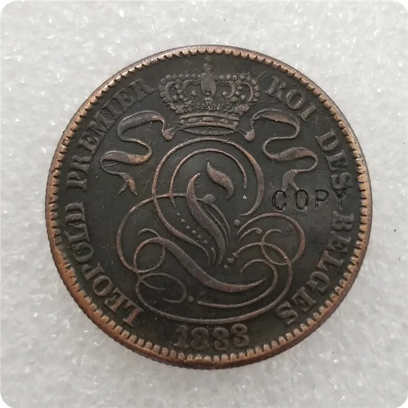 1833 1832-1856 Бельгия 10 сантимов копия монет - Цвет: 1833