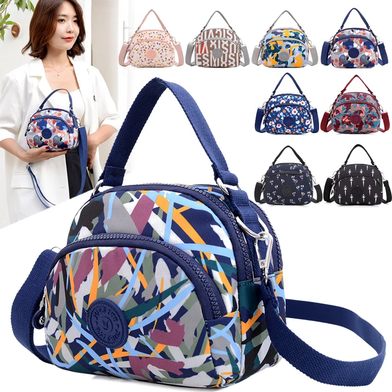 Ladies Shoulder Bag Washed Nylon Cloth Small Hand Bag Women Print Canvas Bag Coin PurseShoulder