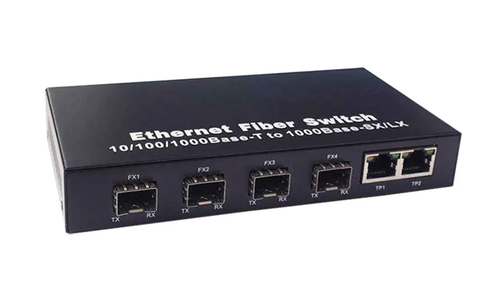 Гигабитный Ethernet-коммутатор волоконно-оптический медиа конвертер 4 волокна модулем программирования в производственных условиях Порты и разъёмы 2 RJ45 10/100/1000 м UTP волокна Порты и разъёмы