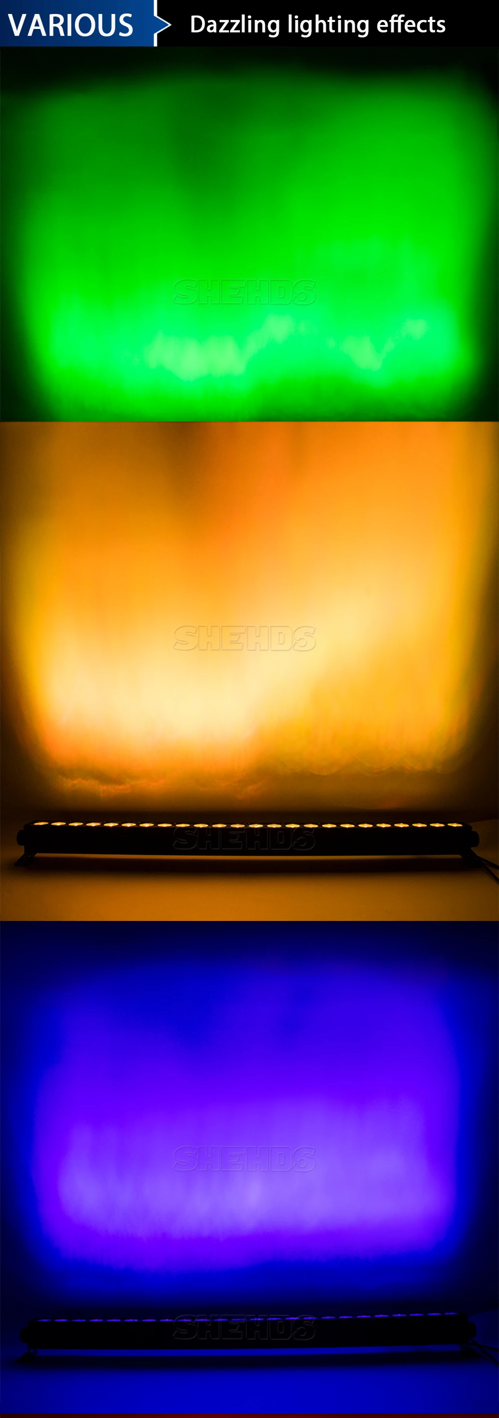 SHEHDS светодиодный светильник для мытья стен 24x9 Вт RGB, цветной смешивающий цветной эффект, вечерние лампы для рождественской бара, лазерная сценическая настенная лампа с подсветкой