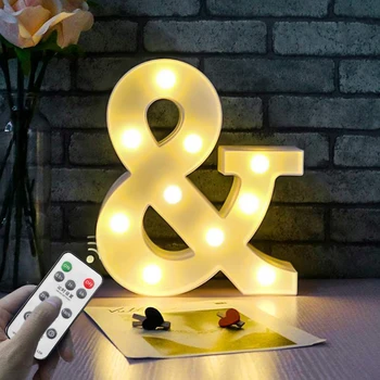 

Wedding Party LED Night Lights LED Remote Control Letter Lights DIY Home Night Lamps for Party Bedroom Decor