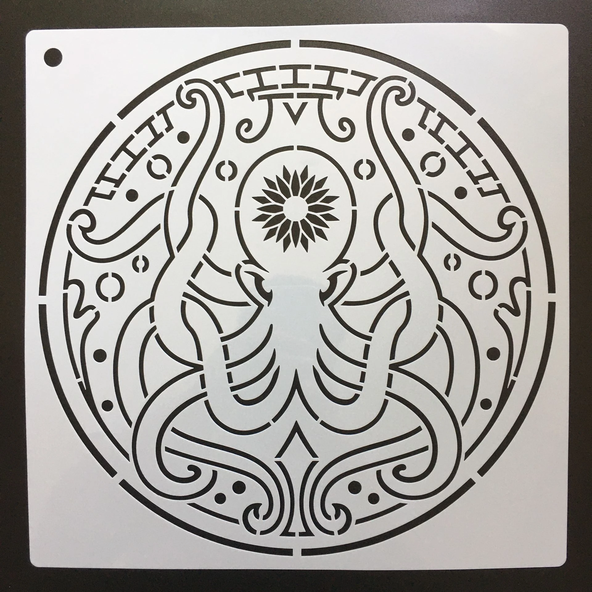 

30*30cm size octopus craft mandala mold for painting stencils stamped photo album embossed paper card on wood fabric wall