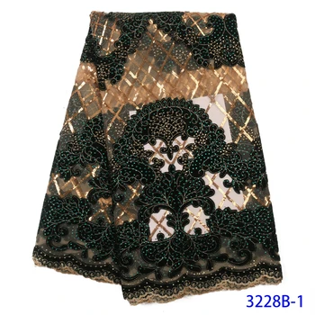 

African Velvet Lace Fabric With Sequins And Stones Nigerian French Velvet Lace Fabric High Quality For Wedding Dress GD3228B-1