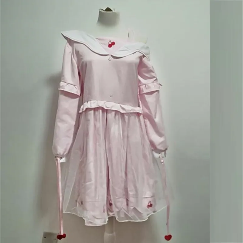 

Japanese Harajuku Student Cute Kawaii Pink Tens Girls Dress Mori Girl 2019 Spring New Summer Sexy Off Shoulder Party Dress