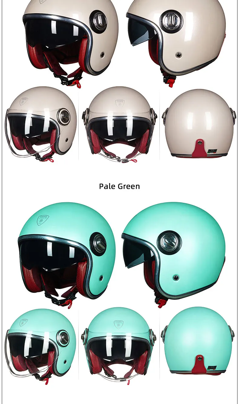 С открытым лицом Ретро Скутер мотоцикл Винтаж шлем Capacete Casque ECE