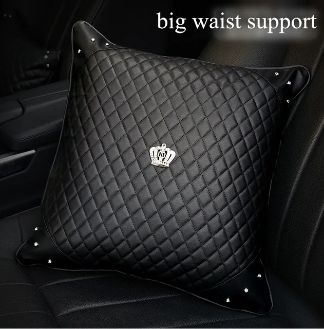 1pc support pillow Универсальный чехол для рулевого колеса автомобиля Bling из искусственной кожи, со стразами и кристаллами, украшение для салона автомобиля с кристаллами, аксессуары черного цвета - Название цвета: 1pc support pillow