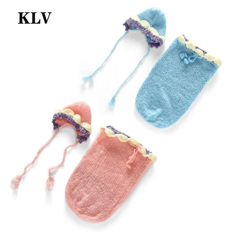 KLV/детский вязаный костюм для фотосессии; реквизит для новорожденных; Шапка; спальный мешок; костюм; одежда для малышей; платье; юбка
