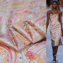 95% шелк 5% спандекс 105 см ширина 20Momme бренд Печатный Шармез ткань Эластичность Ткань для Diy шитье платье Распродажа