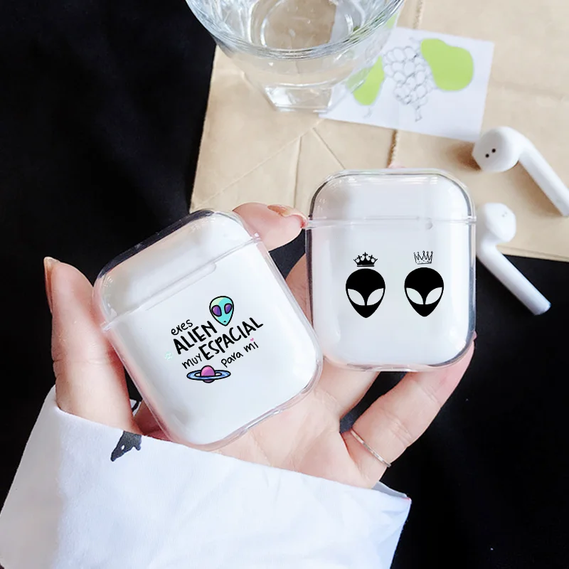 Чехол для наушников Airpods 2 1 милый мультяшный чехол Apple Airpod с инопланетянином