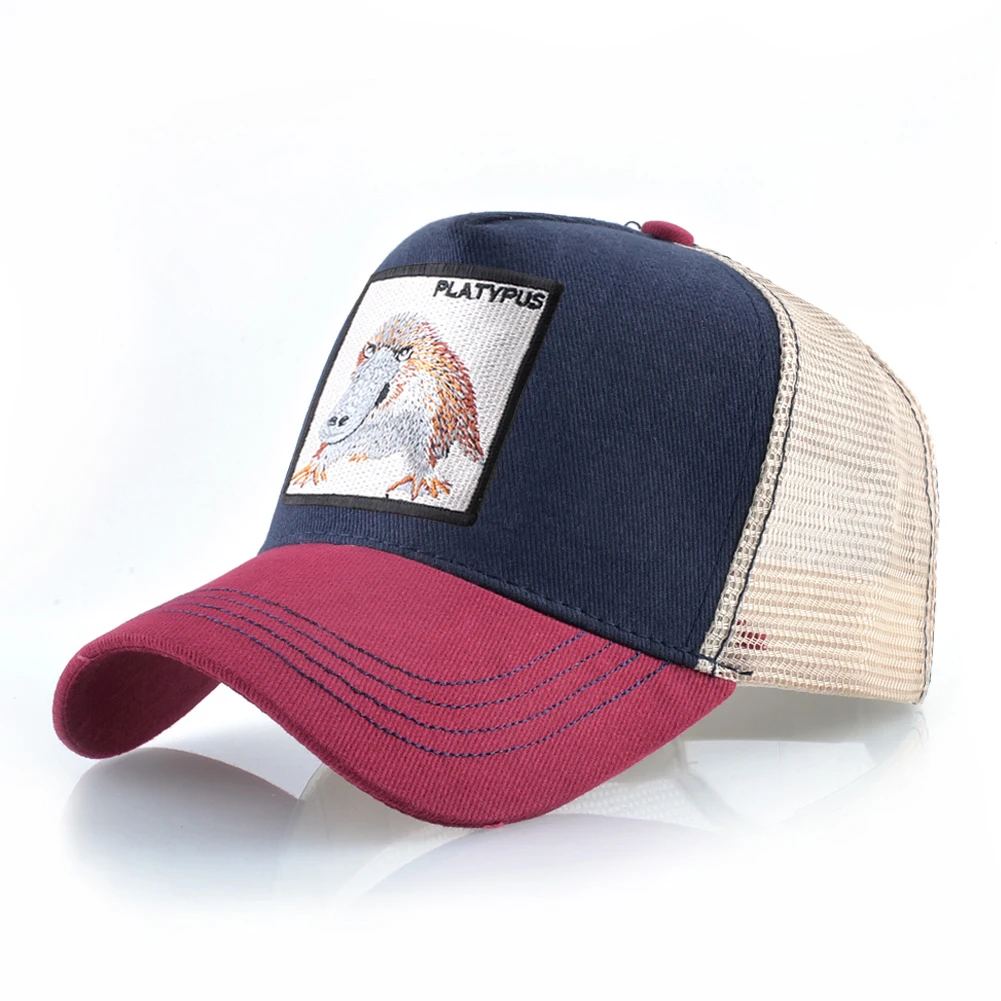 Snapback Baseball Cap Mit Schnabeltier Stickerei Patch Atmungsaktive Mesh Trucker Caps Männer Frauen Outdoor Casual Visier Hut Einstellbar – Detail 21